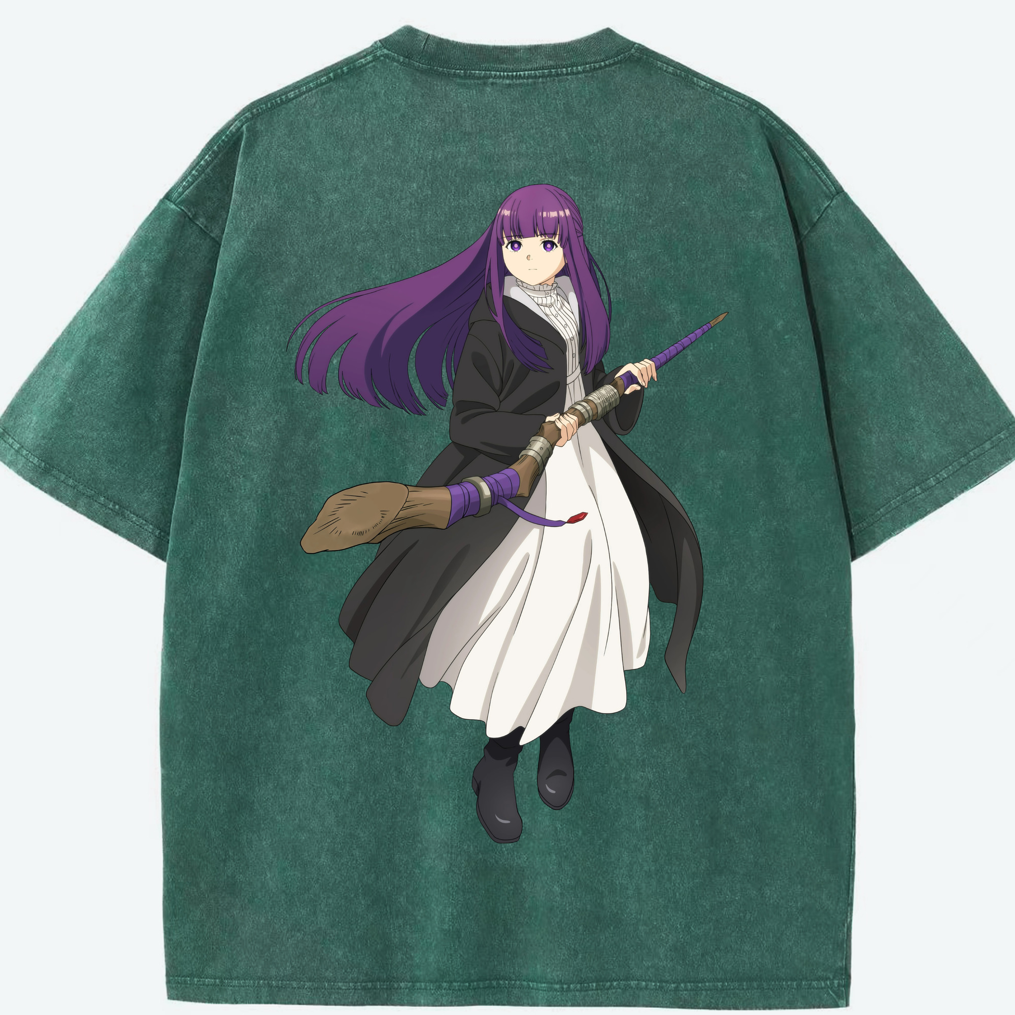 （画像用） 葬送のフリーレン Frieren 綿100% ヴィンテージ風 半袖Tシャツ（背面プリント）